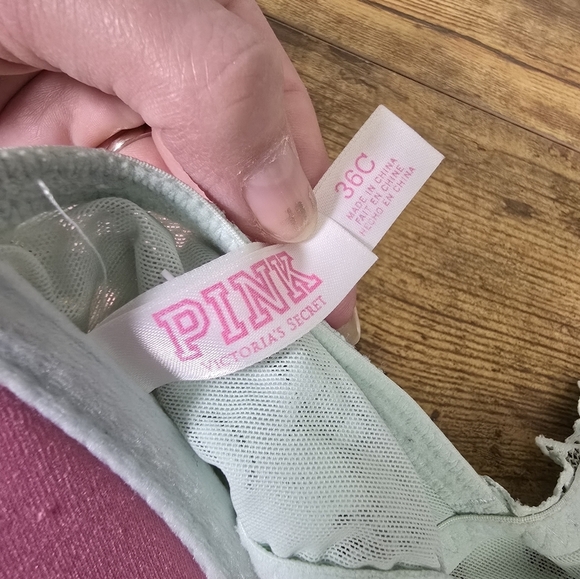 Pink VS Date racerback Lace Underwire Light Blue bra women's size 36C - Picture 3 of 5